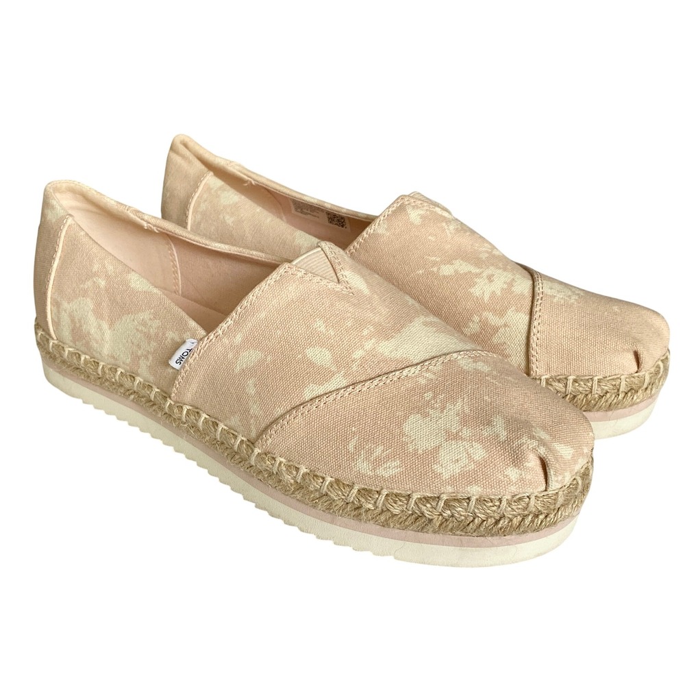 TOMS Alpargata Platform 8.5 Cloudy Pink Patchwork Batik Indie Boho Romantic